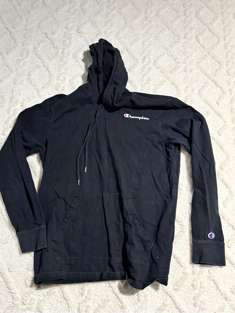 Champion black hooded medium long sleeve